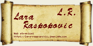 Lara Raspopović vizit kartica